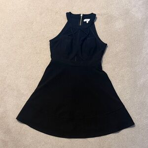 Emerald Sundae Black Halter Mini Dress